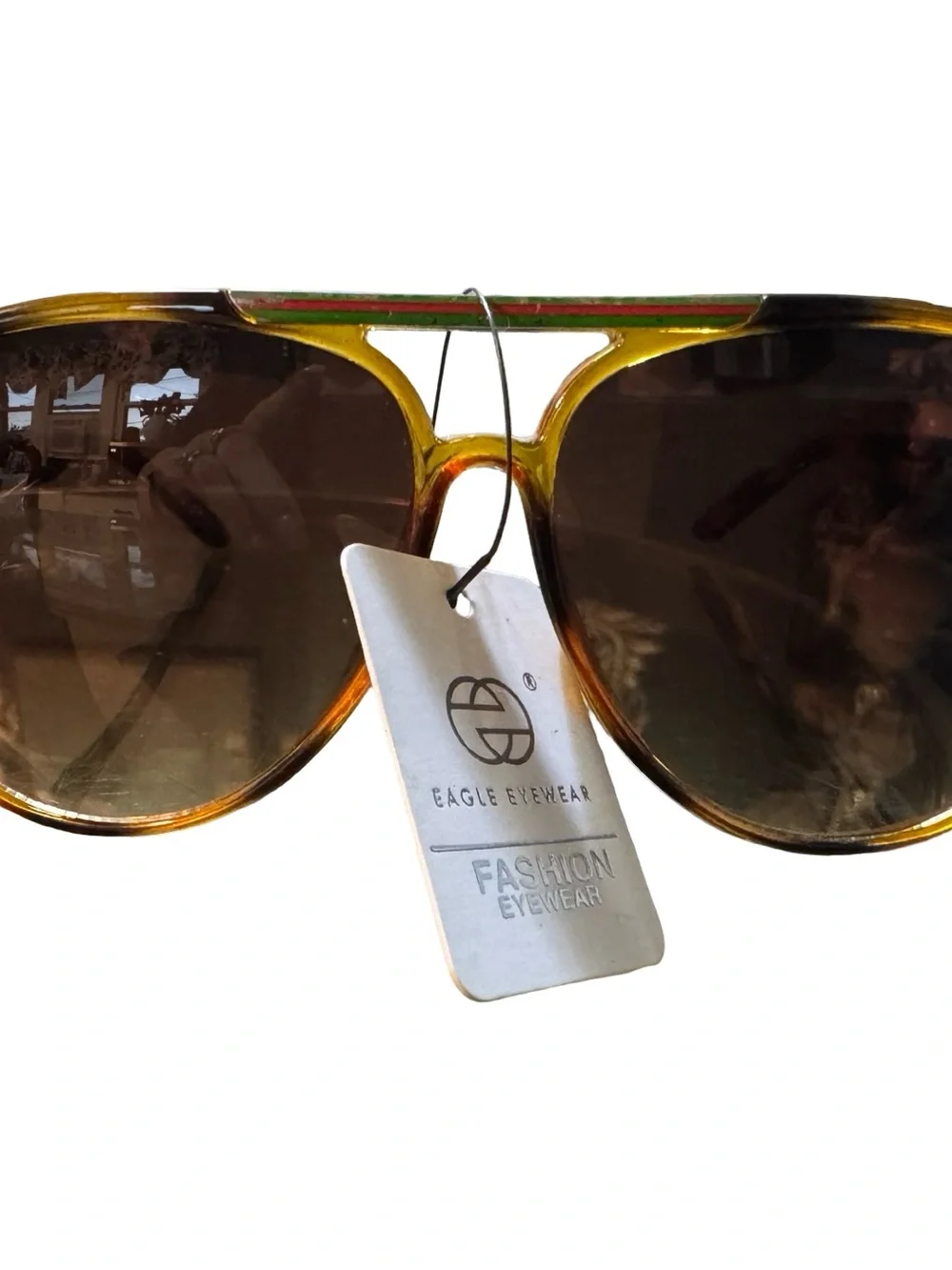 Eagle Eyewear Fashion Aviator Sunglasses - Brown Gradient